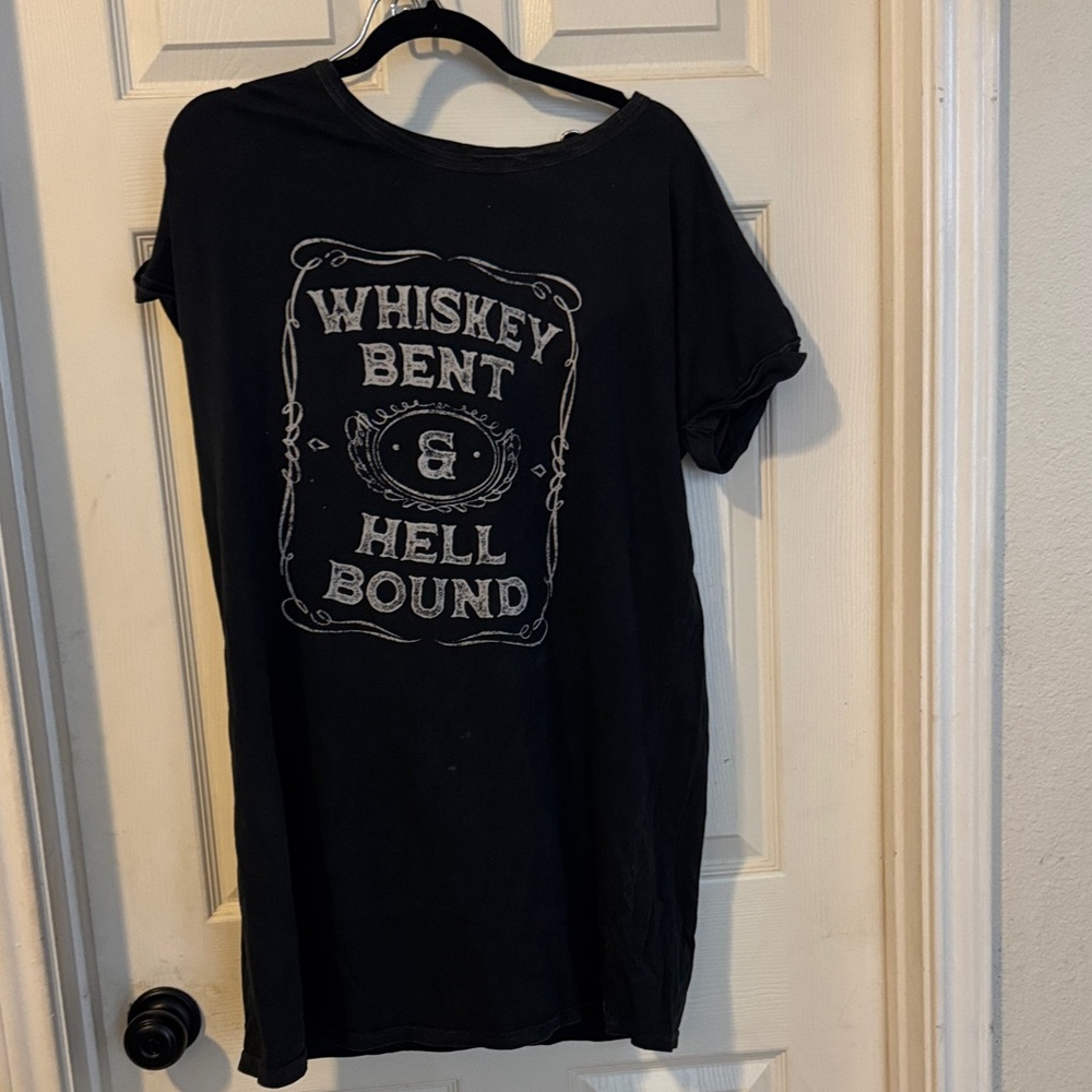 Whiskey Bent & Hell Bound Black T-Shirt dress